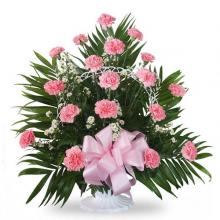Pink Carnations Basket