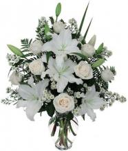 White Roses and Lilies Vase