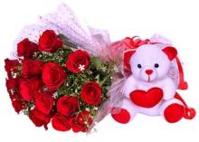 Red Roses and Teddy Bear