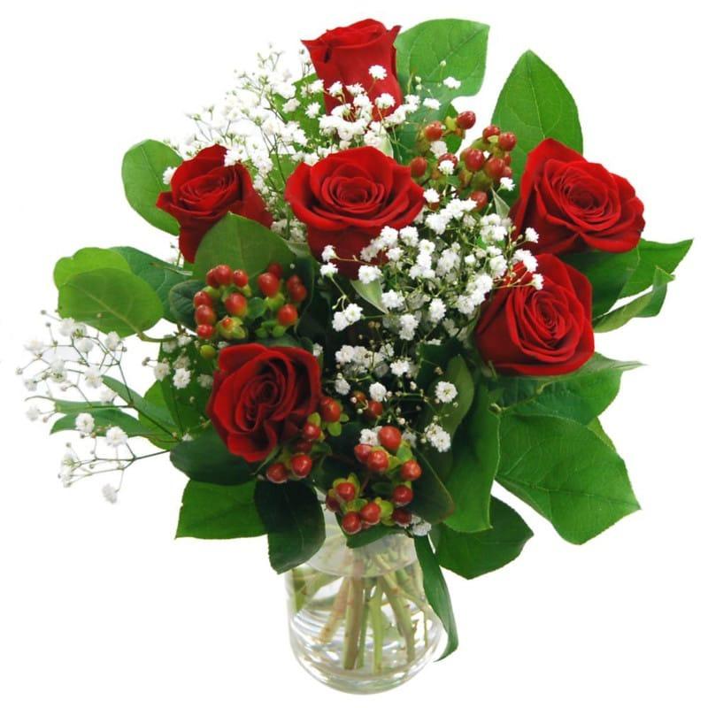 6 Red Roses Vase Online Gift and Flowers