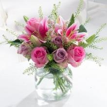 Roses and Lilies in a Vase
