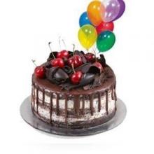 Black Forest Cake with 7 Mixed Balloons