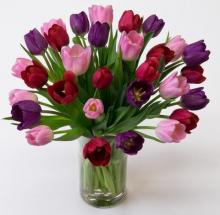 30 Mixed Tulips Vase