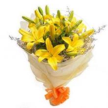 Yellow lilies bouquet
