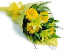 Yellow Lilies and Gerberas  Bouquet