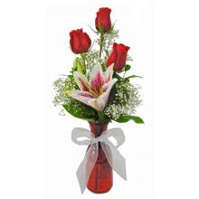 Roses and Lilies Vase