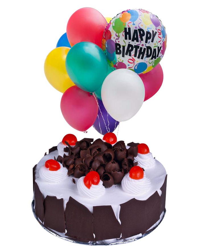 1 Kg Chocolate Mousse Cake And Balloons Online Gift and