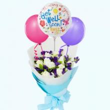 White Roses and Balloons